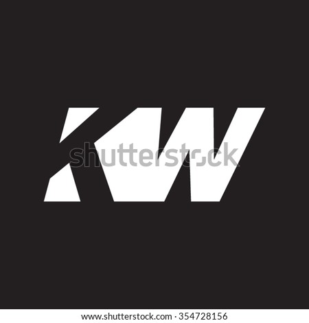 Kw Negative Space Letter Logo Black Background Stock Vector ...
