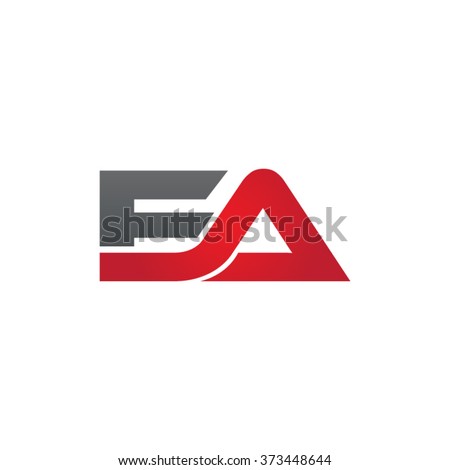 EA company linked letter logo black red