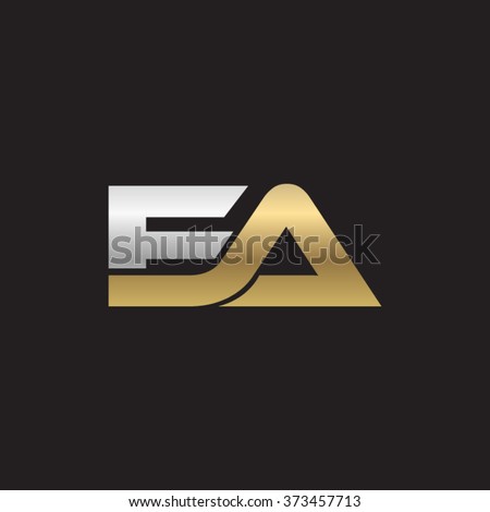 EA company linked letter logo gold silver black background