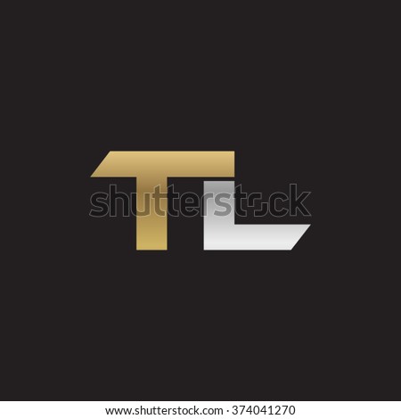 Tl Company Linked Letter Logo Golden Silver Black Background Stock ...