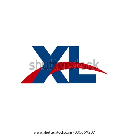 XL initial overlapping swoosh letter logo blue red