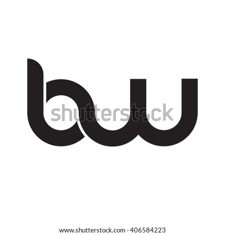 initial letter bw linked circle lowercase monogram logo black