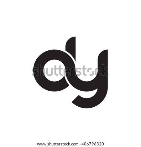 initial letter dy linked circle lowercase monogram logo black