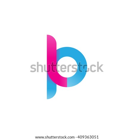 initial letter lp linked round lowercase logo pink blue Stock fotó © 