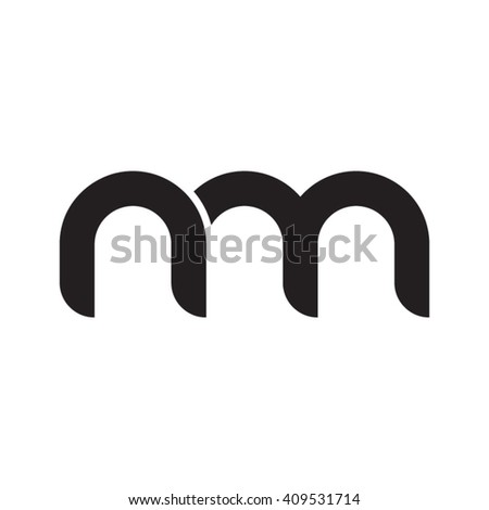 Initial Letter Nm Linked Round Lowercase Monogram Logo Black Stock ...