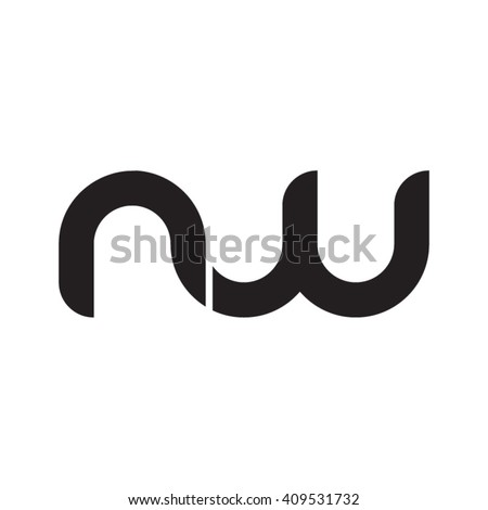 initial letter nw linked round lowercase monogram logo black