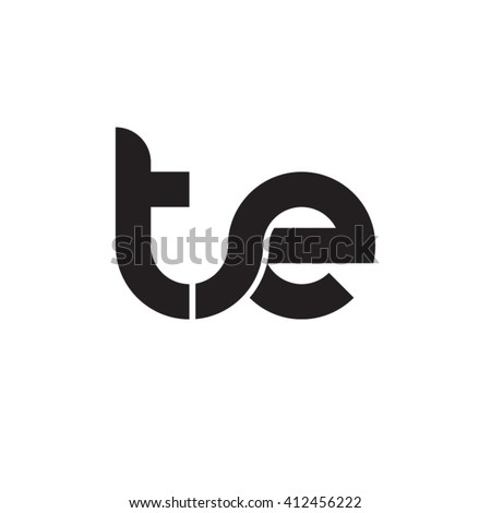 initial letter te linked round lowercase monogram logo black