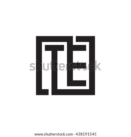 TE initial letters looping linked square monogram logo