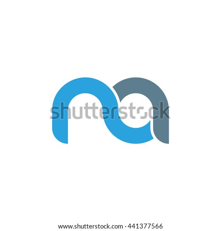 initial letter na linked round lowercase logo blue