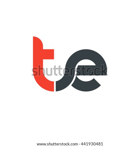 initial letter te linked round lowercase logo red