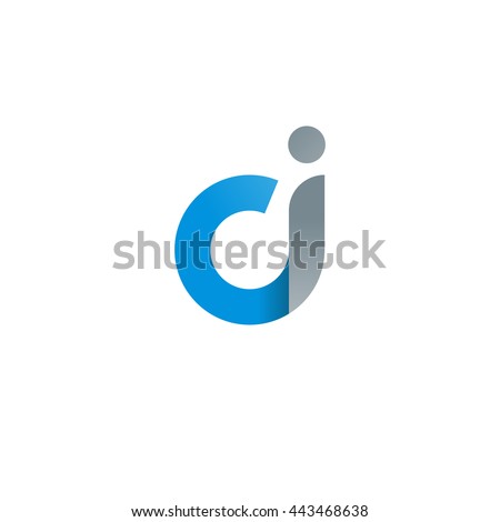 initial letter ci modern linked circle round lowercase logo blue gray Stock fotó © 