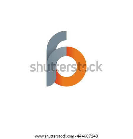 initial letter fo, letter fb, modern linked circle round lowercase logo orange gray Stock fotó © 