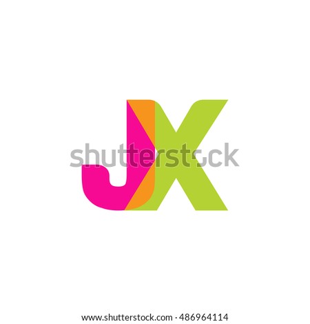 uppercase JX logo, pink green overlap transparent logo, modern lifestyle logo