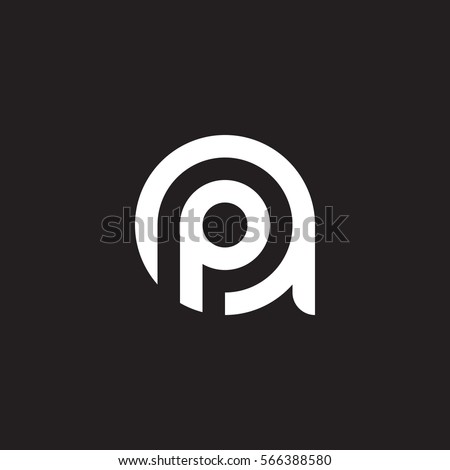 initial letter logo ap, pa, p inside a rounded lowercase white black background