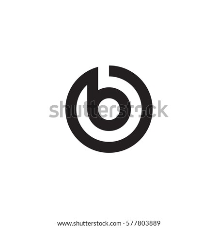 initial letter logo b inside circle shape, ob, bo, b inside o rounded lowercase black monogram