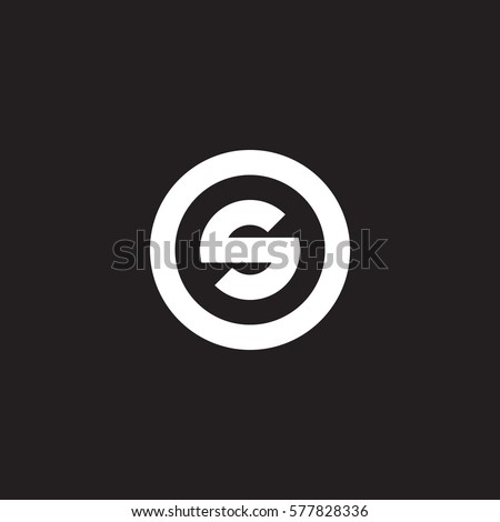 initial letter logo s inside circle shape, os, so, s inside o rounded lowercase white black background