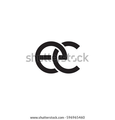 Initial letters ec, round linked chain shape lowercase logo modern design monogram black