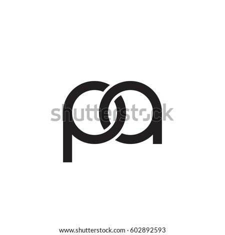 Initial letters pa, round overlapping chain shape lowercase logo modern design monogram black