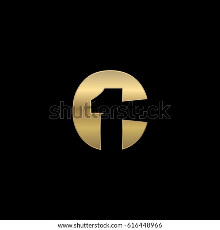 Initial letter and number logo, C and 1, C1, 1C, negative space gold black background