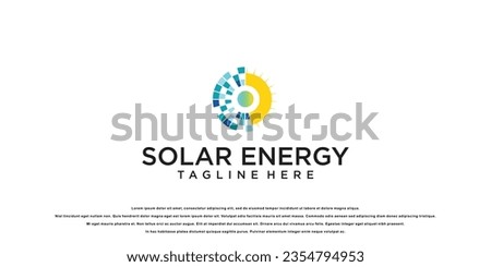 Creative solar energy logo design with modern concept| premium vector