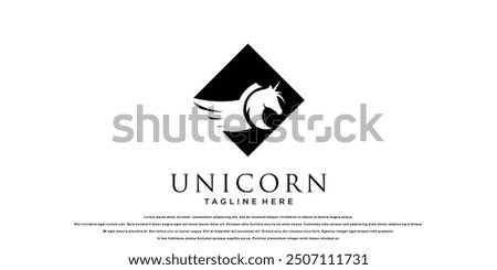 Creative unicorn logo design with unique concept  premium vector