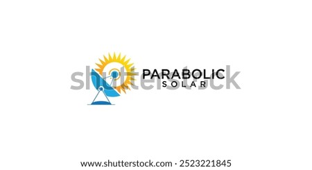 Creative parabolic solar logo design with modern concept premium vector