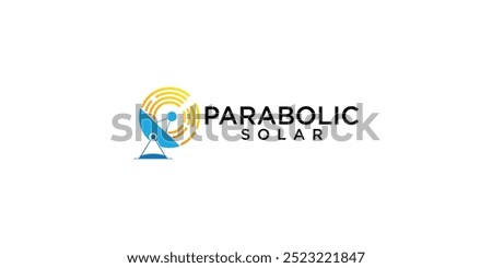 Creative parabolic solar logo design with modern concept premium vector