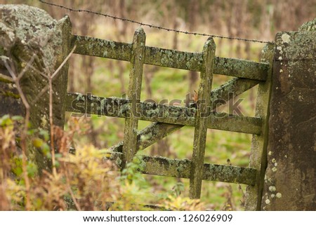 Old fence near a farm in England