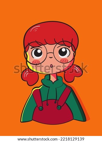 Cute characters illustration of girls portrait. Vector children illustration in flat design. Suitable for children book, t-shirt, appereal and other children book.