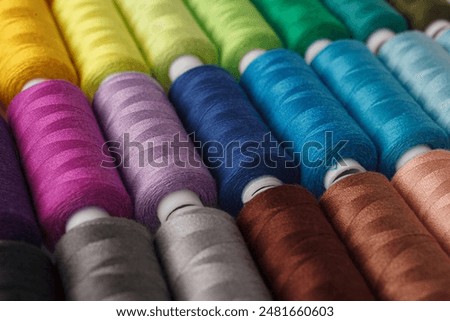 Similar – Image, Stock Photo Spools of thread on weaver loom