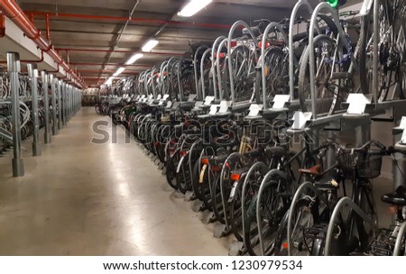 Similar – Image, Stock Photo bicycle parking Places