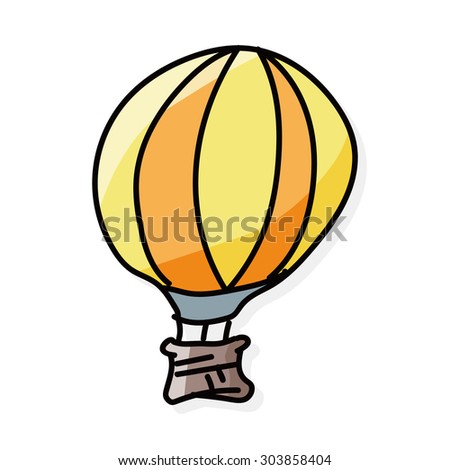 hot air balloon color doodle