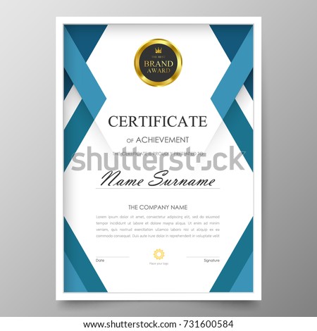 Certificate Premium template awards diploma background vector modern value design and layout luxurious.cover leaflet elegant vertical Illustration in size pattern.