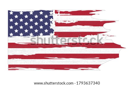 United states of America map with flag. North America. Illustration on white background