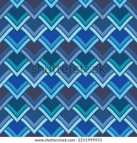 Scaled blue squares seamless vector pattern
