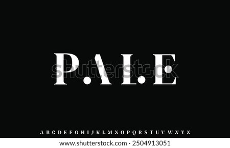 PALE elegant Font Uppercase Lowercase Number And Ampersand. Classic Lettering Minimal Fashion Designs.