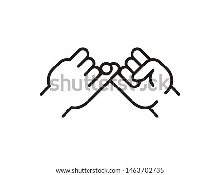  Pinky swear, or pinky promise thin line icon