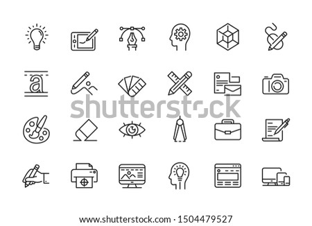 Minimal Graphic Design related icon set
- Editable stroke 