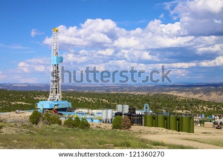 Drilling rig operating in North American Wilderness