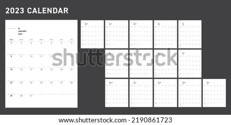 2023 calendar template design(Including December of the previous year and January of the following year)