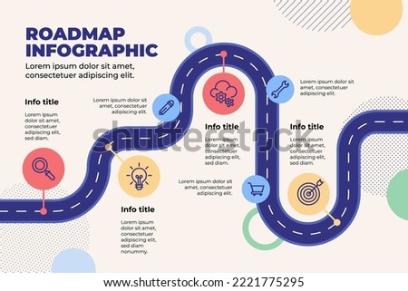 Flat roadmap infographic template Vector illustration.