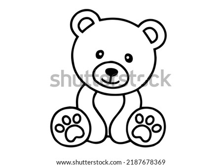 Beautiful teddy bear outline design 