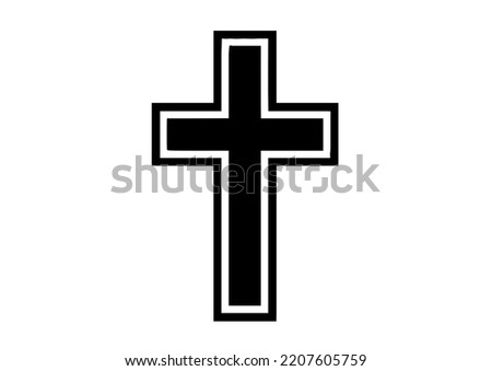 Cross outline, isolated on white 