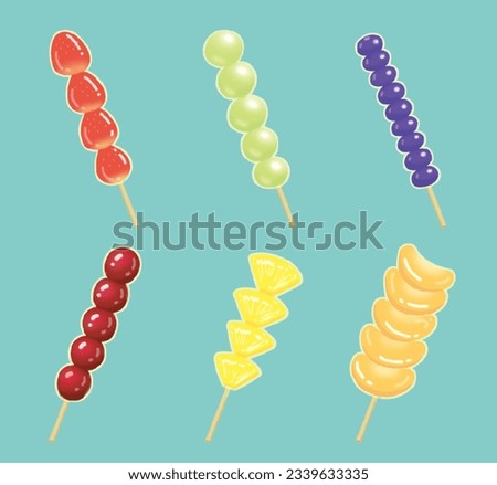 Image, Stock Photo A fresh strawberry skewered with a fork