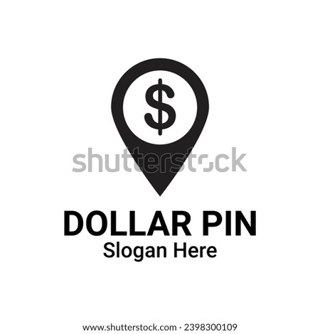 Dollar Location Logo Icon Template Vector. Finance Pin Point Illustration Sign. Money Locator Symbol Element.