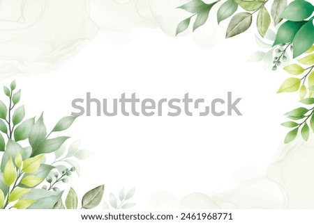 beautiful green leaves background watercolor 