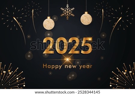 new year 2025 background with golden color