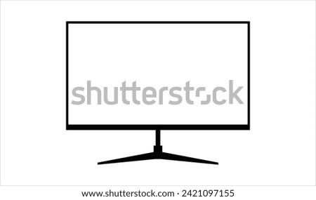 Simple Gaming Monitor computer Monitor mockup, computer monitor frame icon presented on white background.