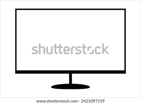 Simple Gaming Monitor computer Monitor mockup, computer monitor frame icon presented on white background.