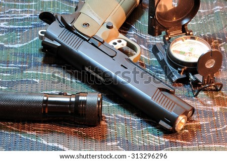 Eleven millimeter semi-automatic pistol.